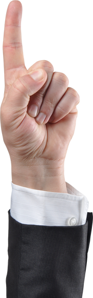 Pointing the Finger. Man's Hand Isolated